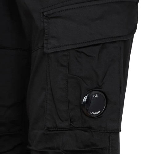 Cp Company 056A Stretch Sateen Cargo Pants In Black